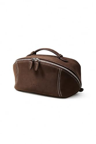 EACHY Kosmetiktasche für Damen, wasserfeste Make-up-Tasche im Baseball-Design aus weichem PU-Leder, Reise-Kosmetiktasche mit Tragegriff, weitem Öffnungsdesign und Innenfächern