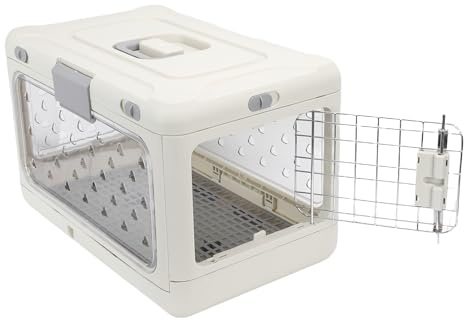 Zerodis Cat Daily Goods Hundehütte mit Harten Seiten, Faltbar, Waschbar, für Zuhause und Draußen, Großzügige Tasche, Tragbar, Transparent, Großes Fassungsvermögen, Reise-Transportbox für Kleine