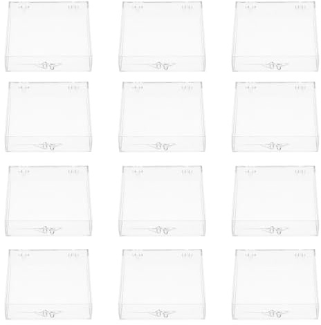 POPETPOP 12pcs Nail Pieces Organizer Box with Lid Lightweight Plastic Nail Art Tools Storage Tray Strong Structure for Workbench and Salon Use