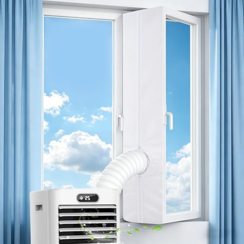 Guarnizione Finestra Condizionatore 300cm, Kit Finestra Condizionatore Portatile e Asciugatrici, Guarnizione per Finestre per Climatizzatori Mobili, Portatile Climatizzatore per Finestre Kit
