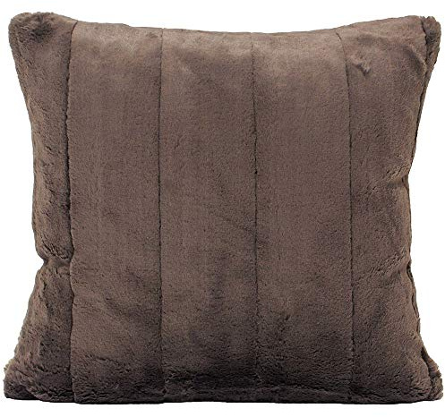 Paoletti Empress Cushion Cover – Soft Faux Fur Velvet Decorative Cushion Case with Concealed Zip for Elegant Home Styling (Taupe - 55x55cm)