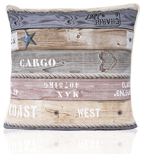 FS Design Kissenhülle/Kissenbezug/Dekokissen/Zierkissen ohne Füllung/Kissenbezug Maritim (40x40)
