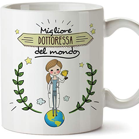 Dottoressa Tazze Originali di caffè e Colazione da Regalare Lavoratori e Professionisti - Migliore Dottoressa del Mondo - Ceramica 350 ml