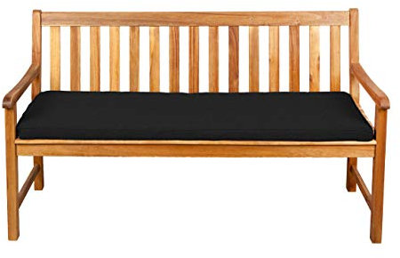 Gutekissen® Sitzkissen für Bank, Gartenschaukeln, Sitz, glatt. FK5 (170x30x5, Schwarz)