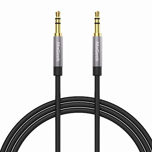 MaGeek Cavo Aux Jack 3,5mm, (2,0 metri) Audio Cavo Jack Cavo audio stereo maschio su maschio per cuffie Beats, iPhone, iPod, iPad, Car Audio, Home Stereo e altro (Nero)