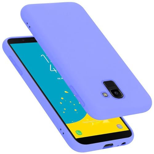 Cadorabo Custodia per Samsung Galaxy J6 2018 EU Version in LIQUID LILA CHIARO - Morbida Cover Protettiva Sottile di Silicone TPU con Bordo Protezione - Ultra Slim Case Antiurto Gel Back Bumper Guscio