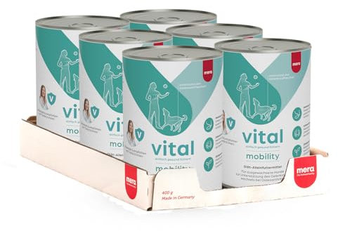 MERAVITAL Mobility (6x400g), Hundefutter nass, entzündungshemmendes Nassfutter für Hunde zur Unterstützung der Gelenkgesundheit