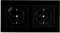 Jung SCHUKO USB-Steckdose Typ A (max. 3A) Komplett-Set Serie A: 1x USB-Steckdose A152018ASW und 1x Steckdose A1520KISW und 2-fach Rahmen A5582BFSW Schwarz
