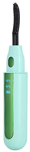 Curvadora de pestañas eléctrica, curvadora de pestañas de calentamiento rápido de 10 s, durabilidad de 50 días, rizo de larga duración, control inteligente de temperatura compatible(verde)