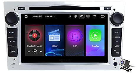 Android 11 Car Audio Stereo Head Unit per Opel Vauxhall Astra Corsa 2003-2006 CD DVD Player Radio 7 pollici Screen Navigazione GPS con Bluetooth FM AM RDS Carplay Auto DSP,Argento,PX5: 4+64GB