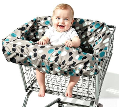 Pozico Baby Einkaufswagen Abdeckung, Universal Kleinkind Warenkorb Schutzhülle und Hochstuhlabdeckung, geeignet für die meisten Warenkorb und Restaurant Hochstuhl, Maschine waschbar, Bluepoint