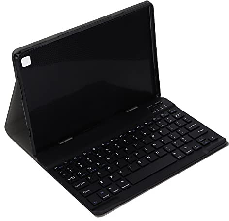 Topiky PU-Leder-Tastaturhülle für P20/P20HD/M40 PRO, Schlanke, Leichte Schutzhülle mit Ständer Folio-Hülle mit Abnehmbarer Kabelloser Bluetooth-Tastatur, Schwarz
