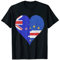 Neuseeländisches Umhang Verdean Flagge Herz T-Shirt