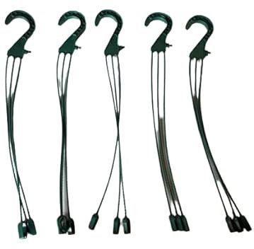 The Flowerpot Men 27CM PLASTIC HANGING POTS BASKETS PLANTERS (x5, Replacement Hangers Dark Green)