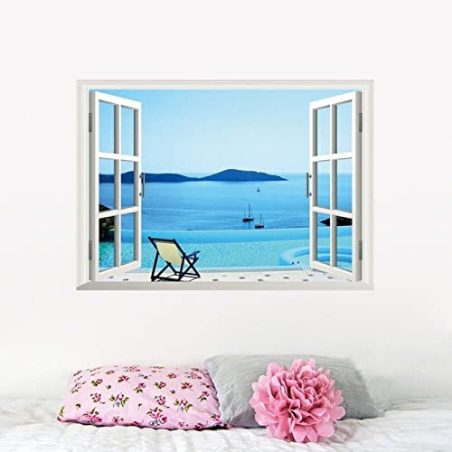 Durchbruch Wandtattoos 3D Landschaft Fensterbild Wandtattoo Wandtattoo See Wandtattoo 50x75cm