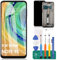 Para Xiaomi Redmi Note 9S Pantalla LCD para Xiaomi Redmi Note 9 Pro Reemplazo de pantalla M2003J6A1G M2003J6B2G Kit de reparación de digitalizador táctil con marco (blanco)