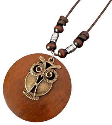 Roontin Bohemian Wooden Necklaces for Women - Handmade Vintage Sweater Necklace Set - Dragonfly Tree of Life Pendant - Fashion Jewelry