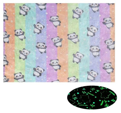INIFLM Korallensamt-Cartoon-Überwurfdecken, Weiche, Leichte Dekor-Überwurfdecke, Geschenke, Süße Panda-Decke, Decke, Rosa Überwurf für Heimdekoration, Bettwäsche, Couch, Sofa(150 * 130cm A)