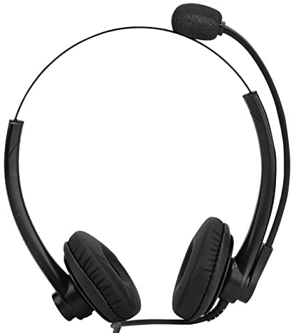Operator Headset with Noise Cancelling Mic RJ11 Call Center Headphone