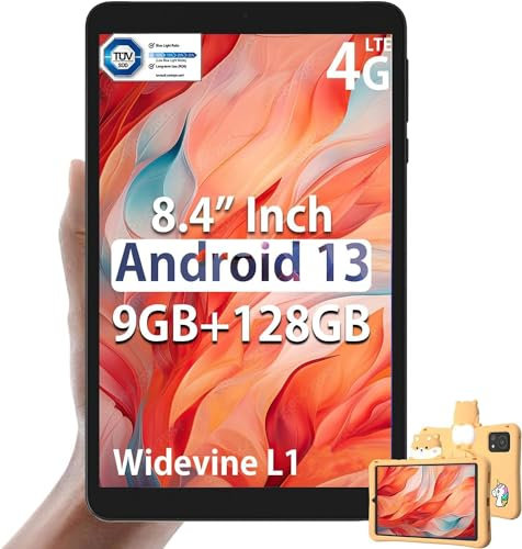 DOOGEE T20 Mini Tablet 8.4 pollici,Schermo 1920x1200 FHD+,9GB (4+5) RAM, 128GB ROM 1TB TF, 8 core, 5060 mAh Batteria 13 MP+5 MP, 2.4/5 GHz e GPS, Tablet PC con Custodia Protettiva per Tablet Antiurto