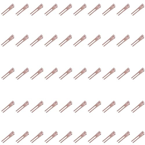 Mcoser 50PCS Double Prong Pin Curl Clips,Setting Section Hair Clips,1.8 Inch Metal Rose Gold Hairpins for Salon Hair Extensions