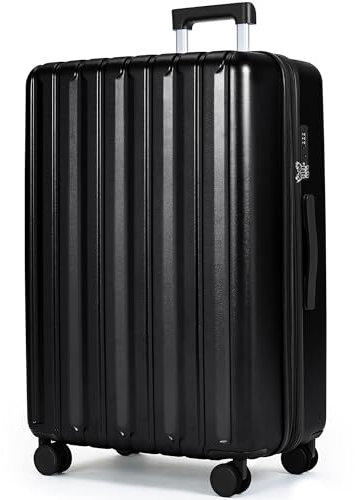 SHOWKOO Koffer Groß 75cm Hartschale Leicht Reisekoffer Polycarbonat Erweiterbar Haltbar Trolley Handgepäck mit TSA Schloss und 4 Rollen XL -Schwarz
