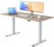 E.For.U® Höhenverstellbarer Schreibtisch 180x80 cm, 2 Motoren, Stabiler Schreibtisch Höhenverstellbar Elektrisch mit 2-Fach-Teleskop, 3 Memory-Steuerung, Mit Tischplatte (Silber + Nussbaum)