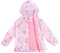 LACOFIA Veste Imperméable Enfant Filles avec Doublure Polaire Veste Chaud Coupe Vent à Capuche Blouson de Pluie Automne/Hiver pour Enfant Rose 9-10 ans