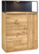FURNARO MONZARA Halbhohe breite Vitrine mit 2 Türen Wildeiche massiv Natur geölt modern komplett montiert BHT 95x135x38 cm