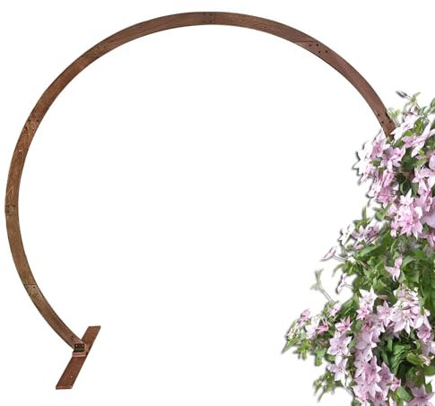 Wooden Garden Arch Trellis Round Backdrop Stand for Climbing Plants Ideal for Roses at Ceremony Parties