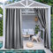 PONY DANCE Outdoor Gardinen Wasserdicht Terrasse Vorhänge mit Abnehmbaren Schlaufen Outdoorvorhänge Blickdicht Balkon Vorhang Sichtschutz, 2 Stücke H 213 x B 140 cm, Grau