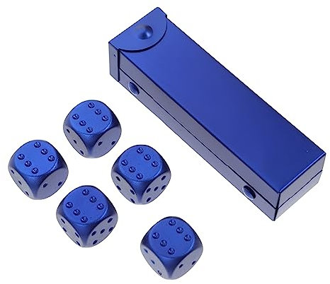 ibasenice 1 Satz Metallwürfel Pokerwürfel dekorative Würfel Würfelspiele Silberne Würfel für den einzug lichtwürfel Festival Würfel zarte Würfelstütze Aluminiumlegierung Blue