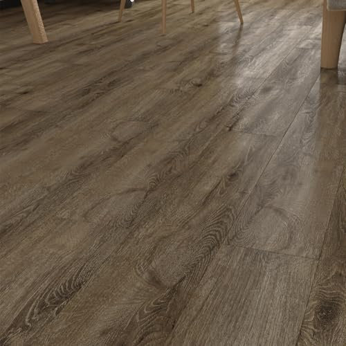 LaCheery Klebefliesen Boden Vintage Braun Vinylboden Selbstklebend Holzoptik Dunkel 90cm X 15cm PVC Bodenbelag Selbstklebend Fliesen Küche Dekor-Dielen für Schlafzimmer Wohnzimmer 36 Stück