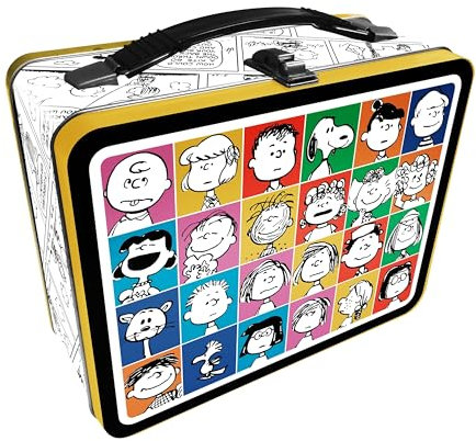 AQUARIUS Peanuts 75th – Retro Fun Box – Stabile Blech-Aufbewahrungsbox mit Kunststoffgriff & geprägter Vorderseite – Offiziell lizenziertes Peanuts-Produkt & Sammlerstück Geschenk