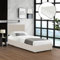 Corium Polsterbett Juva mit Matratze Bettgestell mit aufklappbarem Lattenrost Bettrahmen Cord Schlafzimmer 90x200 cm Beige