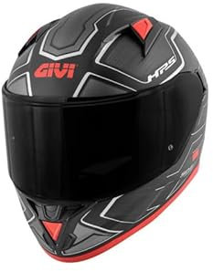 XT Casco Moto Integral GIVI 50.6 Deep Negro Rojo Mate Talla M LIQUIDACION