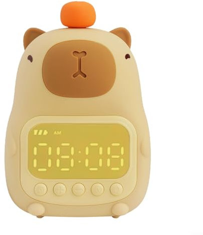 DAZZLEEX Reloj despertador digital con control táctil, con luz nocturna, pantalla siempre encendida, batería recargable, función de repetición de 12/24 horas, opción de música para dormitorio