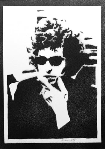 moreno-mata Echtes Handgemachtes Graffiti Bob Dylan Musik Aesthetic Poster & Kunstdrucke Bilder Plakat Handmade Deko Wandbilder Wohnzimmer Wanddeko Geschenke für Männer und Frauen