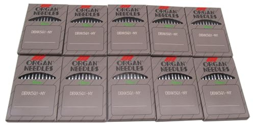 Organ Needle DBXK5Q1-NY Sticknadeln in transparenter Kunststoffbox, kompatibel mit Janome-Marken MB-4, MB-4S, MB-7, Melco Marke EP4, Elna Marke 9900 (80/12), 100 Stück