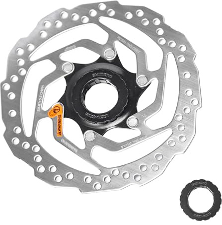 Yongness Fahrrad Center Lock Bremsscheibenrotor, kompatibel mit Shimano SM-RT10 Bremsscheibe 160mm Scheibenbremsscheibe mit Verriegelungsabdeckung, geeignet für Rennräder, MTB, BMX