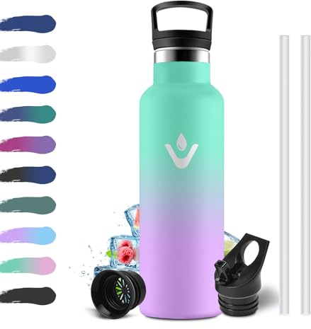 Bottiglia Termica 500ml, Borraccia Termica Bambini con Cannuccia, Isolamento Sottovuoto a Doppia Parete, Riutilizzabile, senza BPA, a prova di perdite, per Bambini, Scuola, Campeggio, Viaggio