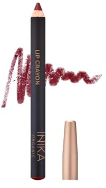 INIKA Organic Long Lasting Lipstick Crayon | Vegan Lipstick + Organic Lip Liner, Hypoallergenic, Cruelty-Free, Satin Finish, Enriched with Vitamin E and Coconut Oil, Crimson 3 g