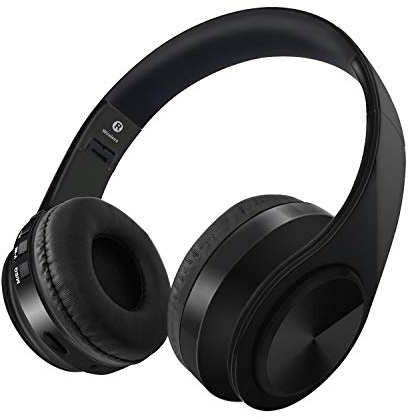 321Wasay Bluetooth Wireless Headphones over Ear Hi-Fi Stereo for Phone PC TV, Comfortable Foldable Cordless Overhead Black (Black)