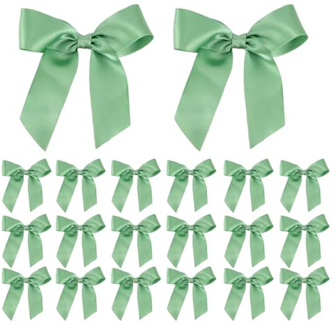 Zidoley 20 Stück Schleife Weihnachten Deko Geschenk Schleife für Geburtstag Weihnachten Girlande Hochzeit Kommunion (Salbeigrün)