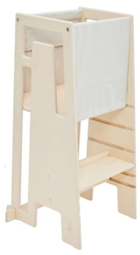 Tuki Entdeckertuch - Rausfallschutz für Tuki Lernturm | Original Schweizer Design, 100% Baumwolle, Ab 9 Monaten, Bis 60 Grad waschbar, Sand