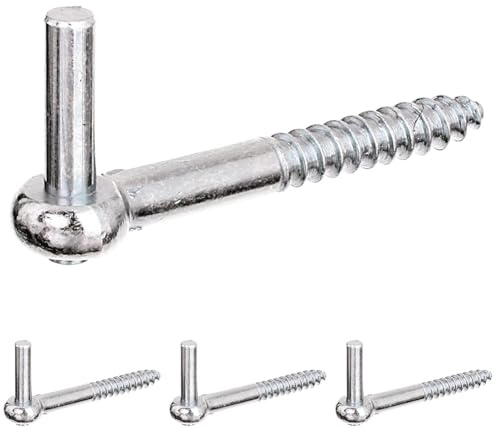 Alberts 312084 Kloben zum Einschrauben | J-Haken, mit angeschnittenem Gewinde | galvanisch verzinkt, dickschichtpassiviert | Dornmaß Ø10 mm | Länge 120 mm (Packung mit 4)