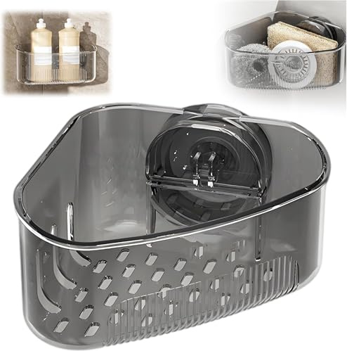 YOBEYI Sink Strainer Basket, Hanging Kitchen Sink Strainer Basket with Press Dumping & Self-Cleaning Design, Corner Sink Trash Catcher for Food Waste, Sink Protectors for Kitchen Sink (Black)