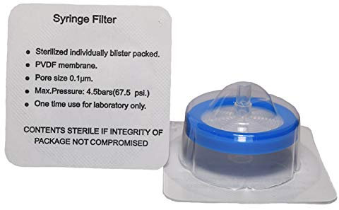 Advangene filtro di 0,1 micron 30mm blu sterile PVDF siringa (30/PK)