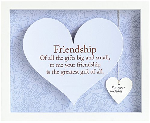 Arora 7603 Said with Sentiment Rectangular Heart Frames Friendship, Multicolour, One Size