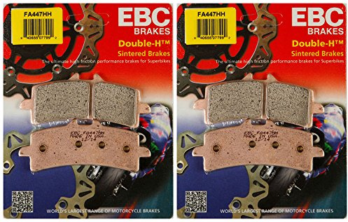 EBC Brake Pads, FA447HH, Metal, Front, Motorcycle, Sintered, ECE R90 - 2 Packs